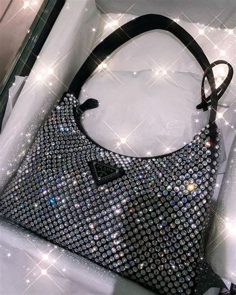 prada sparkly hand bag